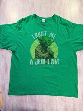 Star Wars Yoda Trust Me A Jedi I Am Graphic T-Shirt Green XXL